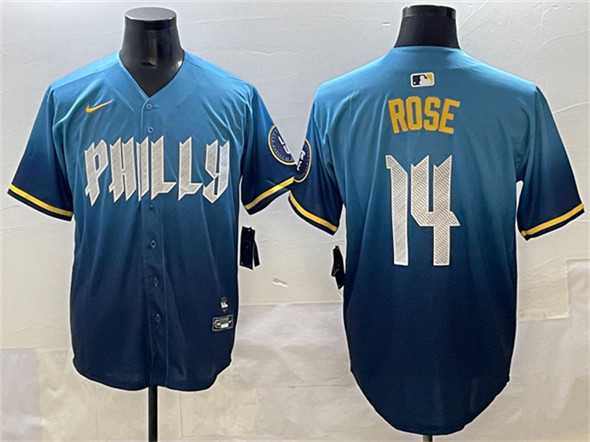 Men%27s Philadelphia Phillies #14 Pete Rose Blue 2024 City Connect Limited Stitched Jersey->philadelphia phillies->MLB Jersey